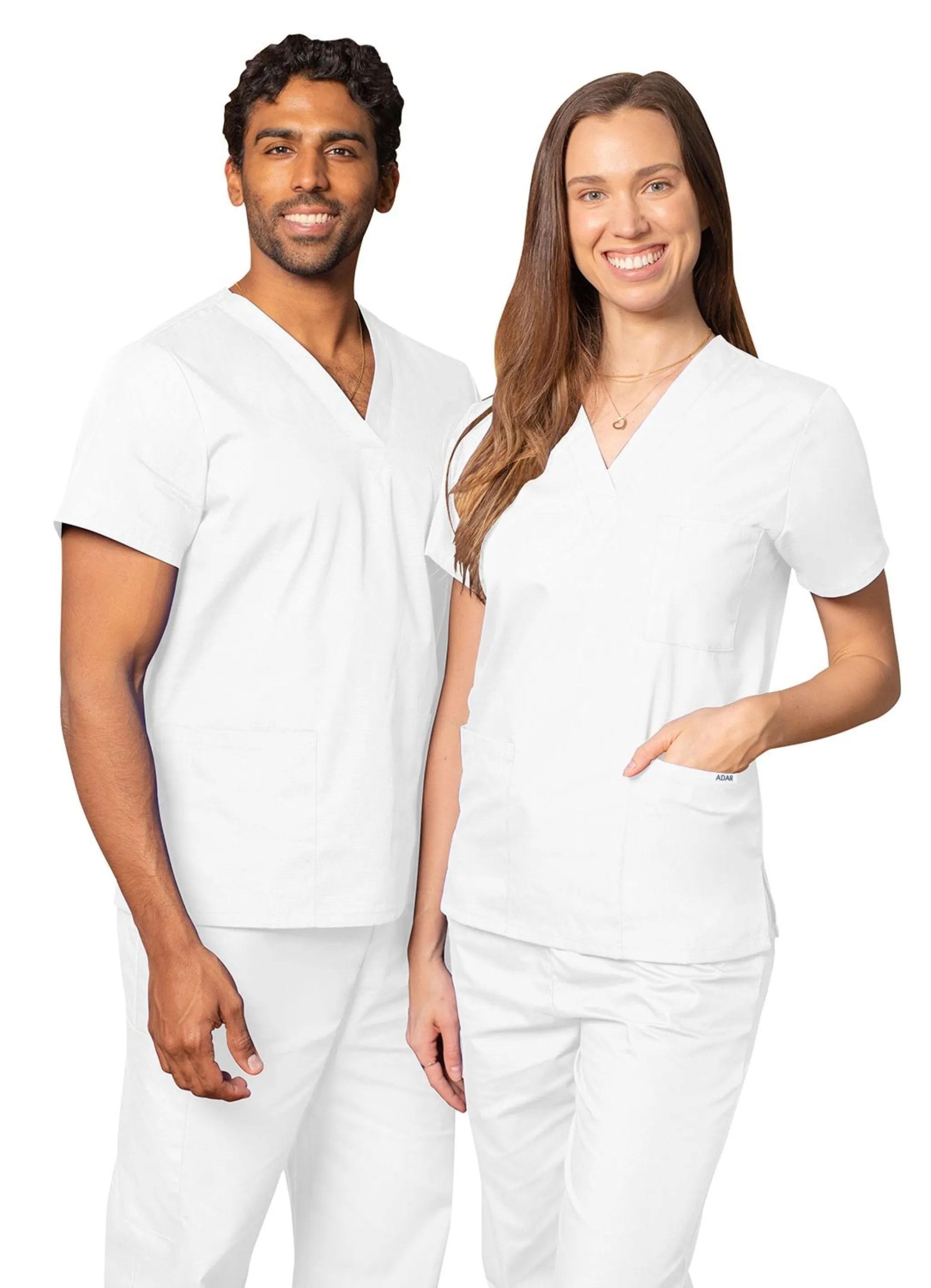 Adar Unisex V-Neck Tunic 3 Pocket Tops