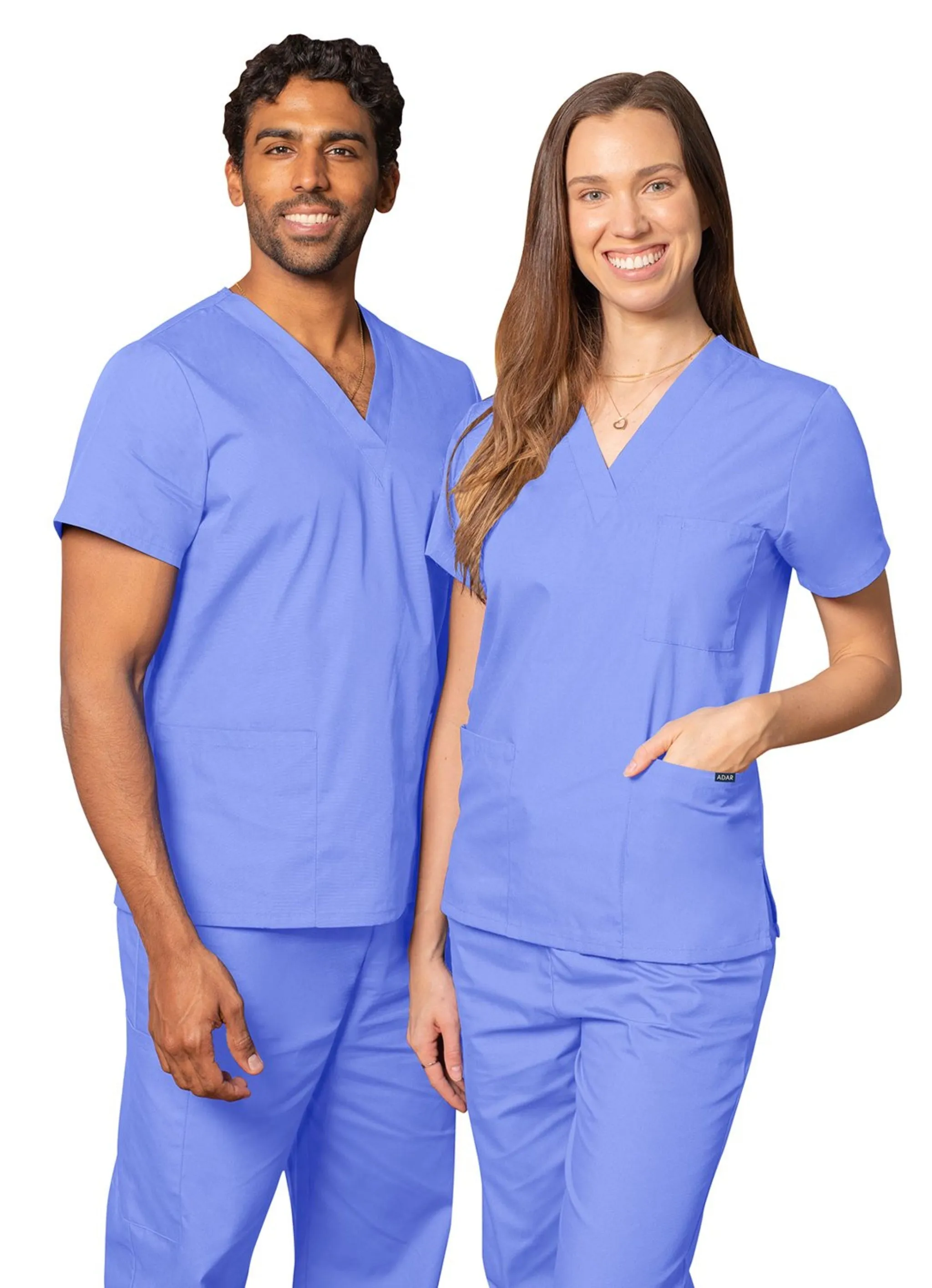Adar Unisex V-Neck Tunic 3 Pocket Tops