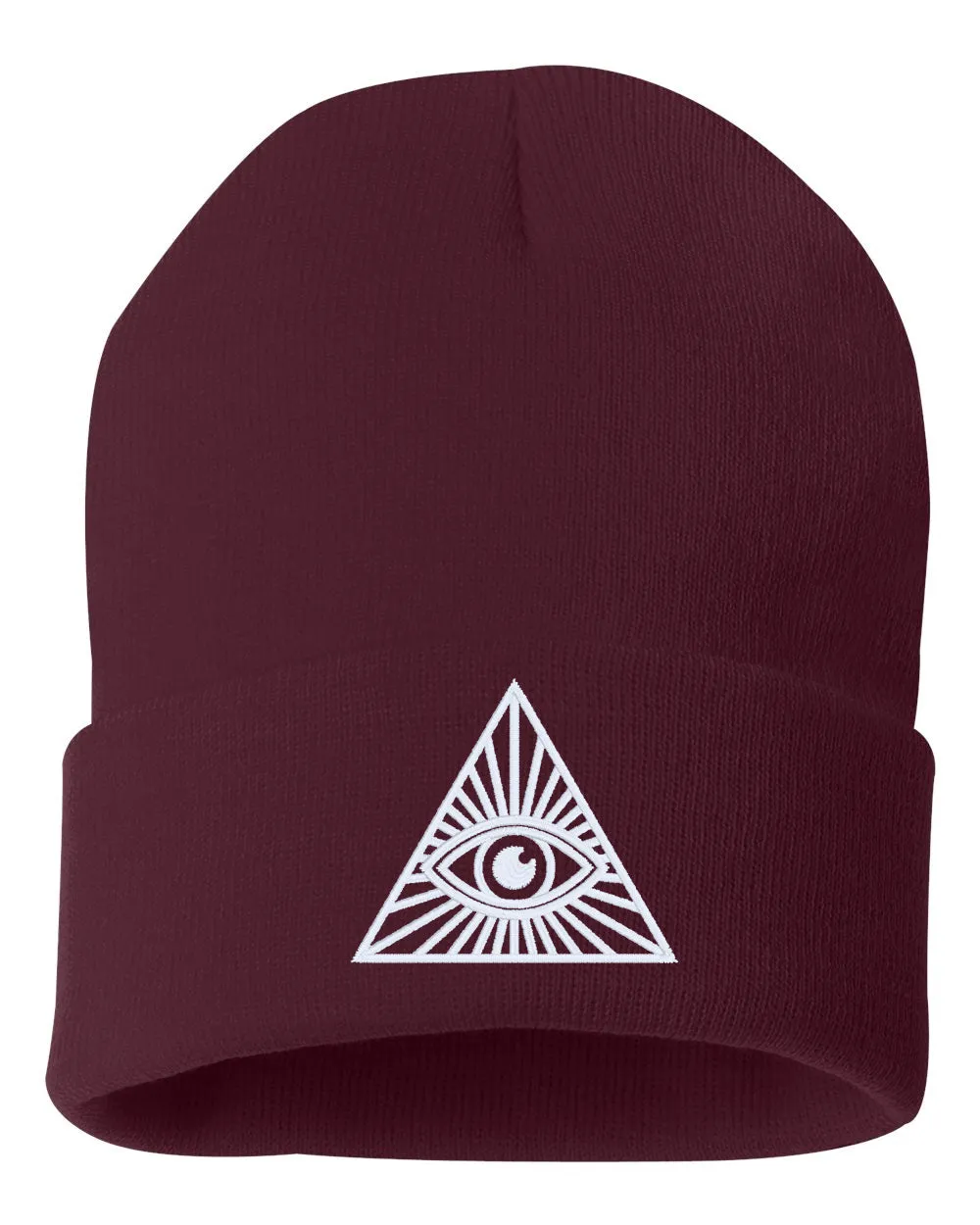 ALL SEEING EYE Embroidered Cuffed Beanie Hat