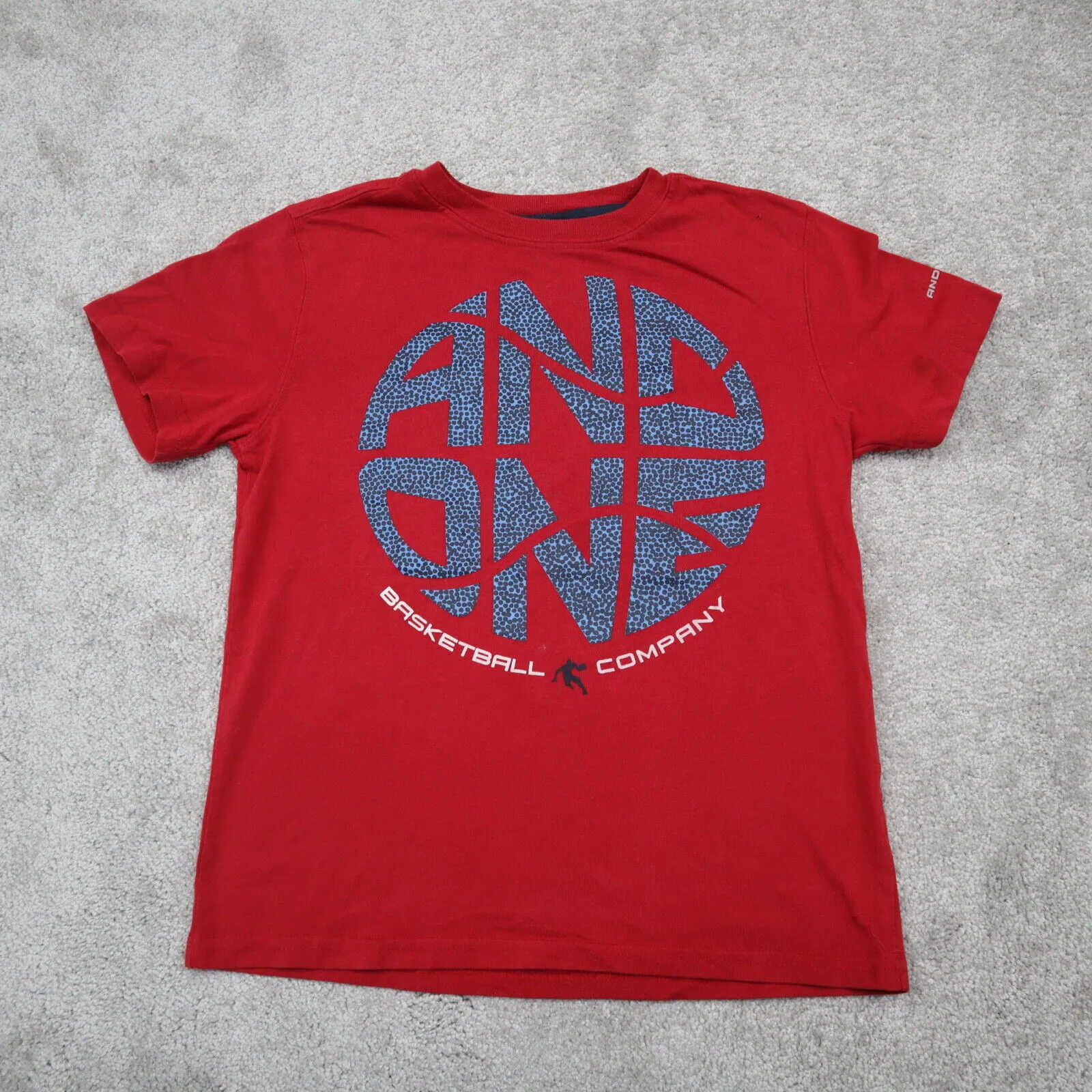 And1 Basketball Company T-Shirt Adult Size ? Red Cotton Short Sleeve Solid Tee
