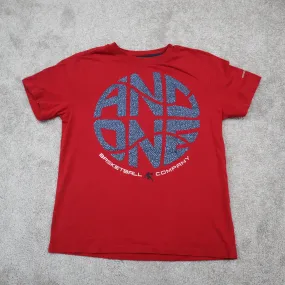 And1 Basketball Company T-Shirt Adult Size ? Red Cotton Short Sleeve Solid Tee