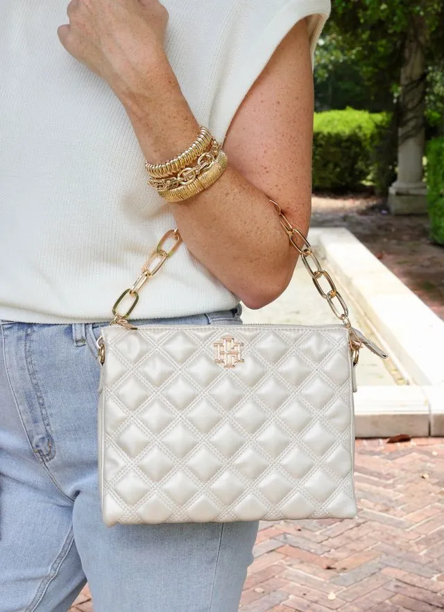 Ariana Crossbody Pearl Quilted DQ