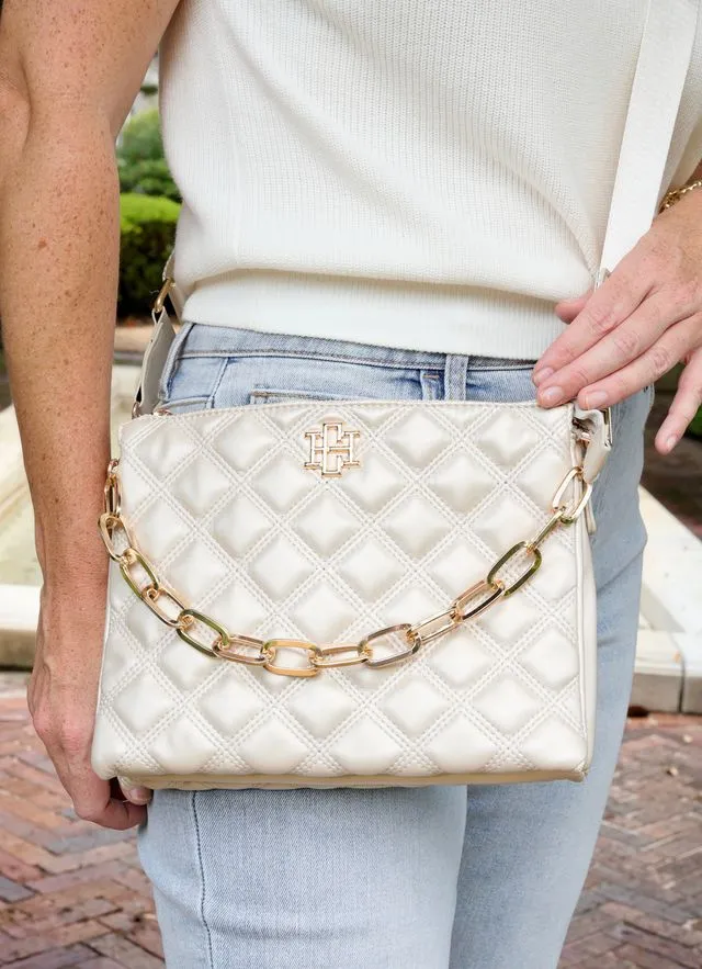 Ariana Crossbody Pearl Quilted DQ