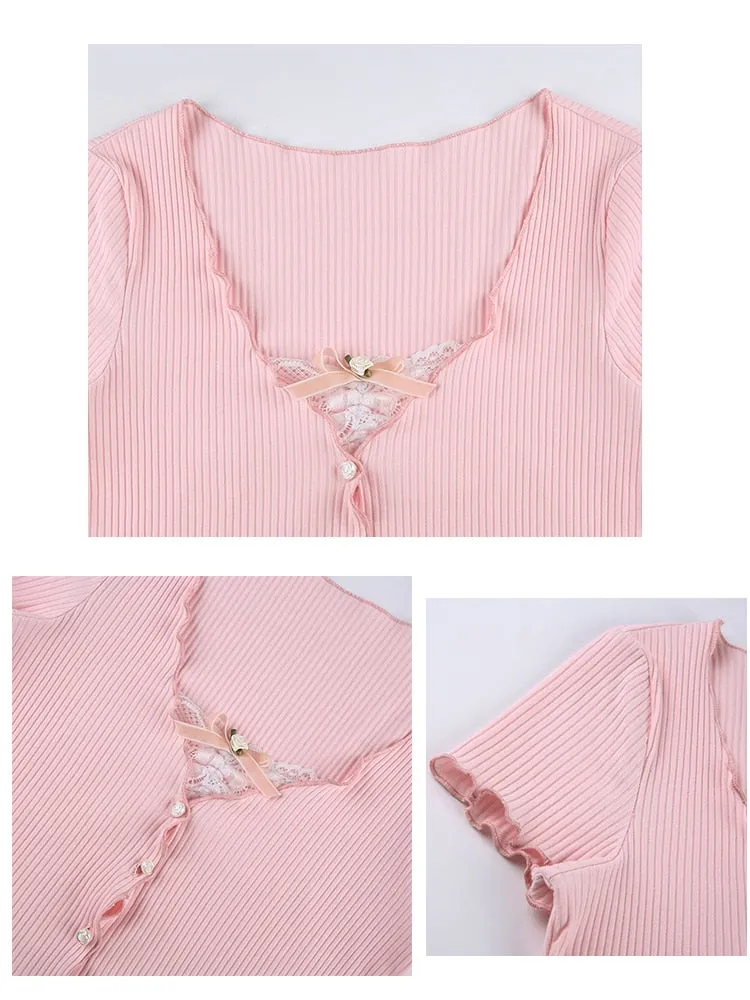 Baby Doll Bow Crop Knit