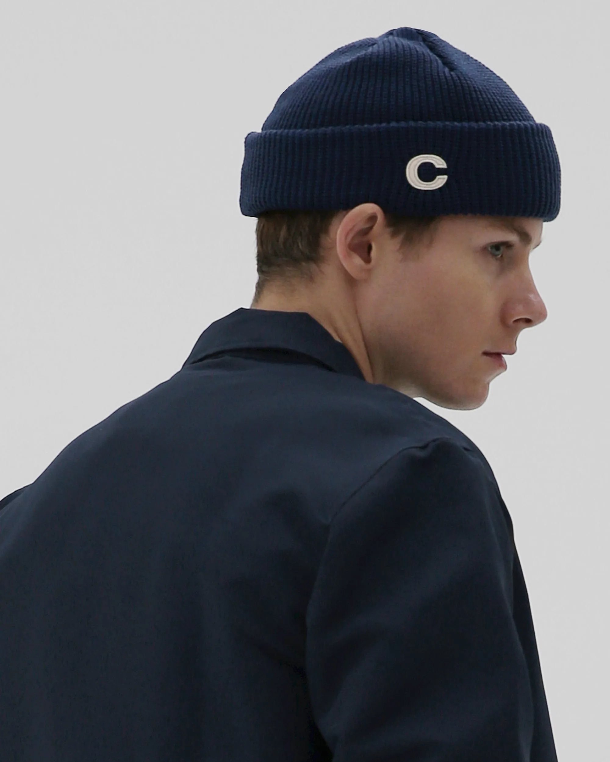 BEANIE / MARINE FIT / DOUBLE TAB / W BLUE
