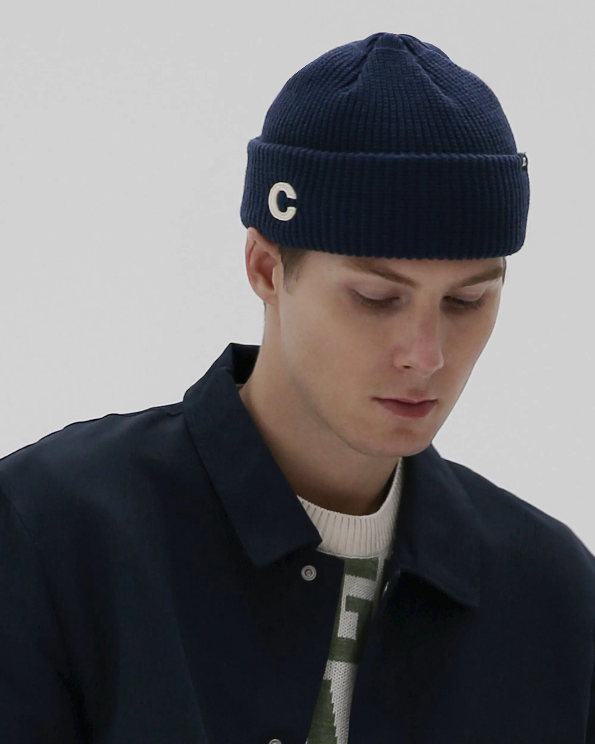 BEANIE / MARINE FIT / DOUBLE TAB / W BLUE