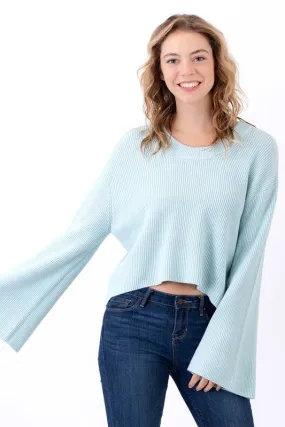 Bell Sleeve Sweater - Light Blue