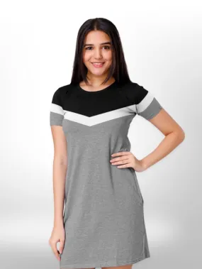 Black & White Design Long T-shirt For Women's