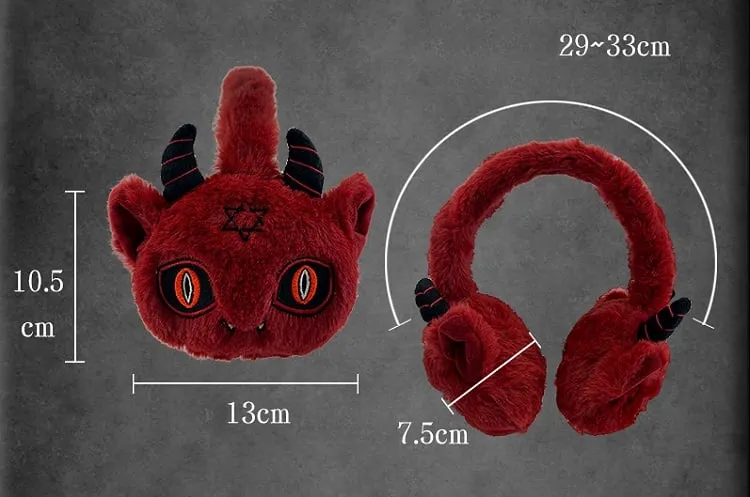 Black and White Grim Reaper Gothic Plush Ear Muffs