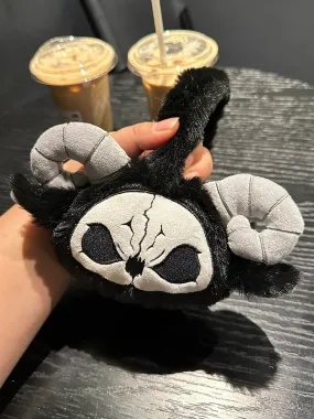 Black and White Grim Reaper Gothic Plush Ear Muffs