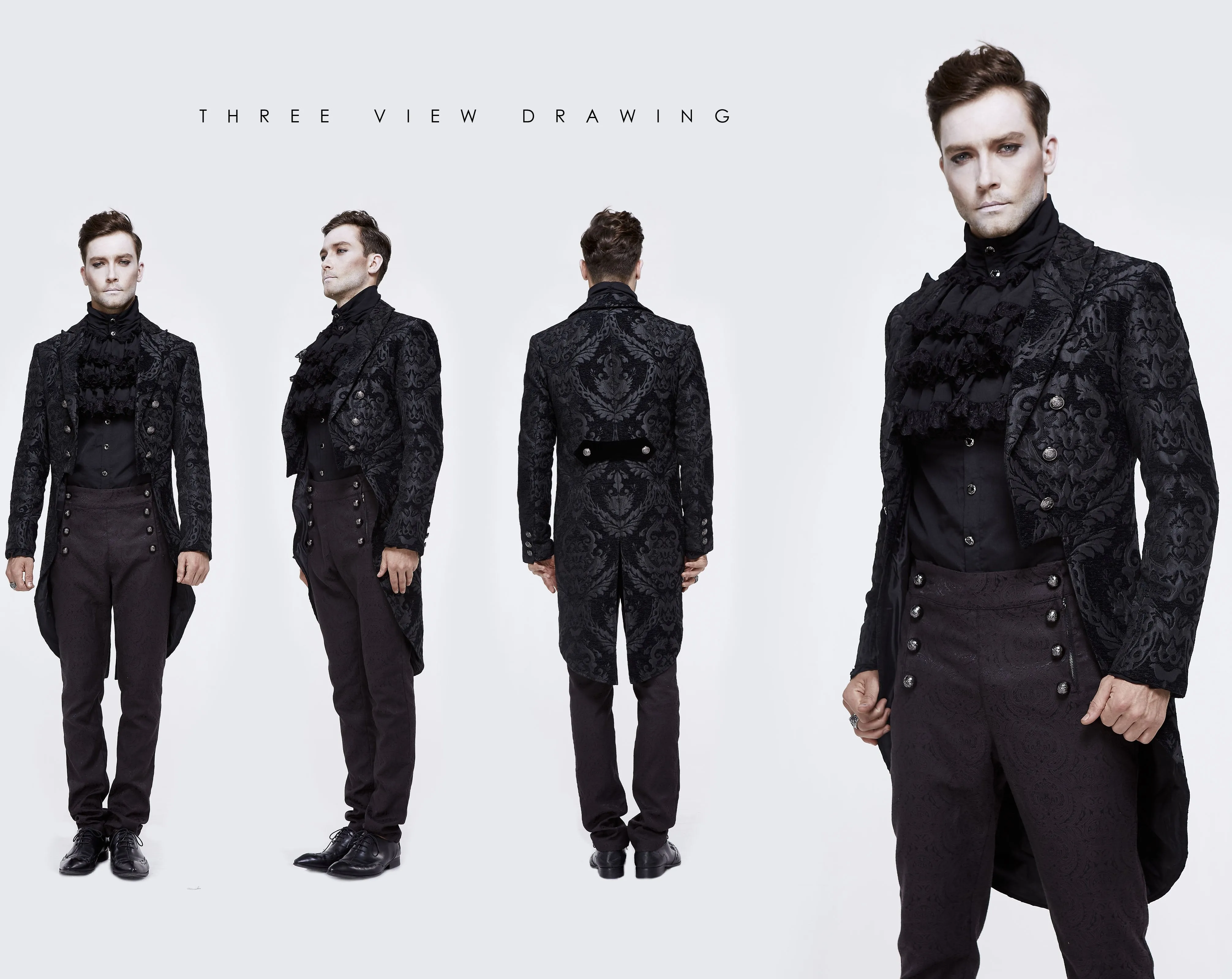 'Blood Confetti' Jacquard Gothic Coat