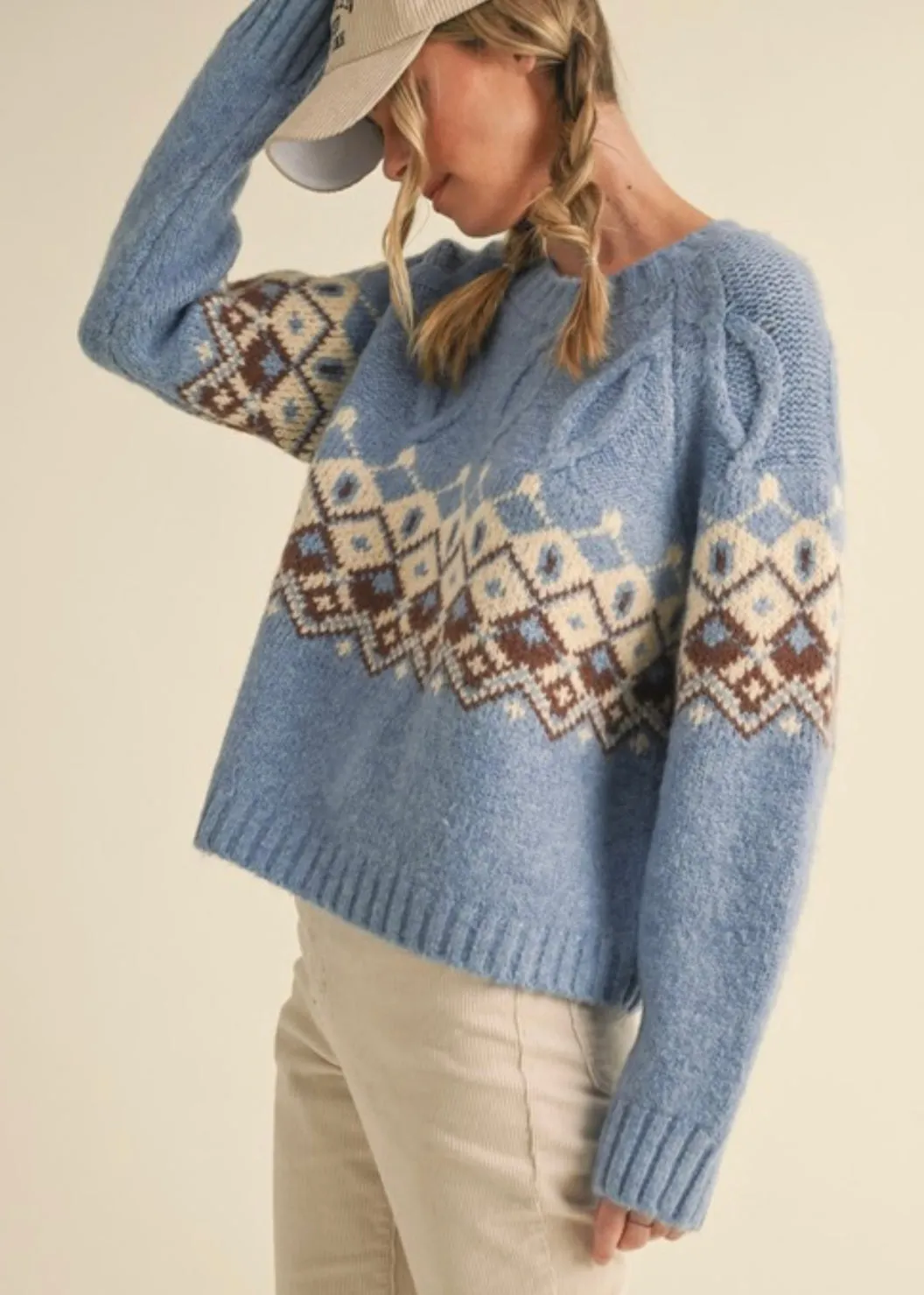 Blue Fair Isle Sweater