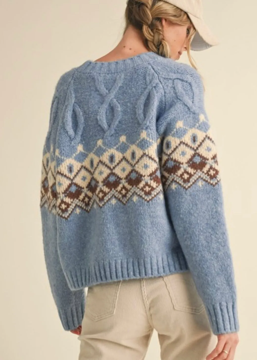 Blue Fair Isle Sweater