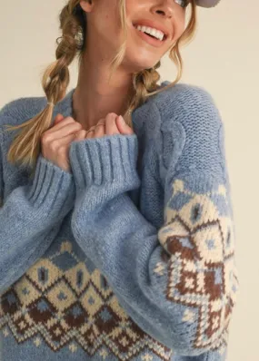 Blue Fair Isle Sweater