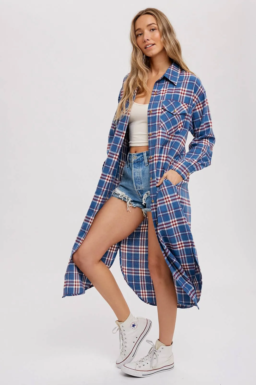 Blue Longline Flannel