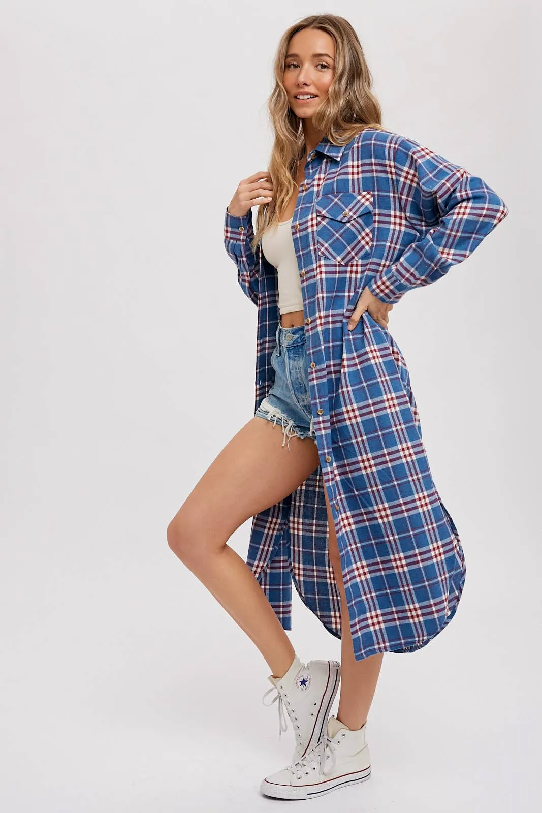 Blue Longline Flannel