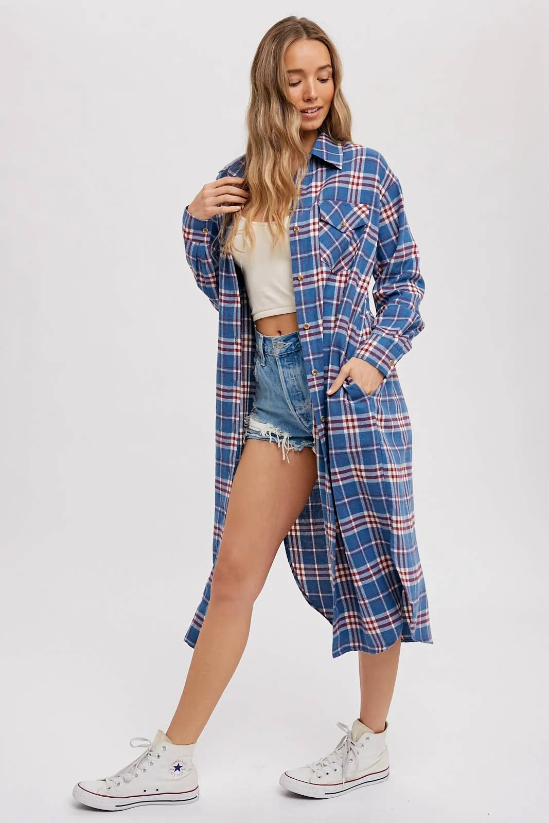 Blue Longline Flannel