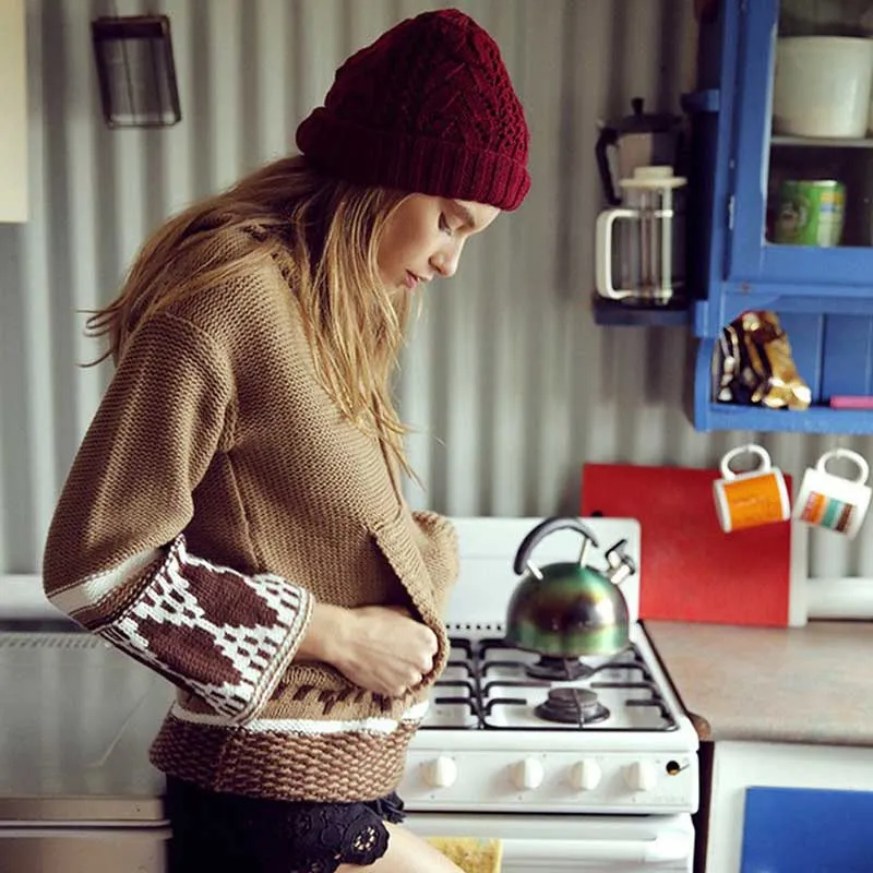 BOHO INSPIRED Hooded Sweaters Women long sleeve Pullovers Autumn Winter Knitted Thick Warm hippie chic jumpers Female clothing