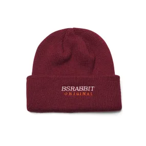 BSRABBIT LOGO BEANIE  BURGUNDY