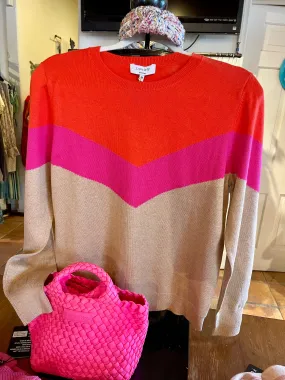 Charlie Camel Pink and Orange Knit Top