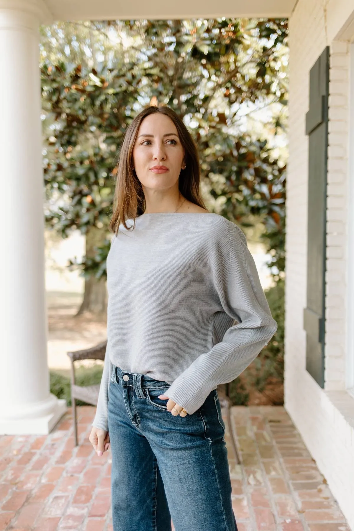 Chittle Boatneck Sweater - Heather Grey