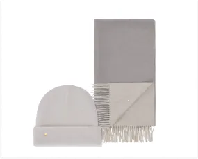 Classic Beanie & Classic Scarf - Greige/Crema