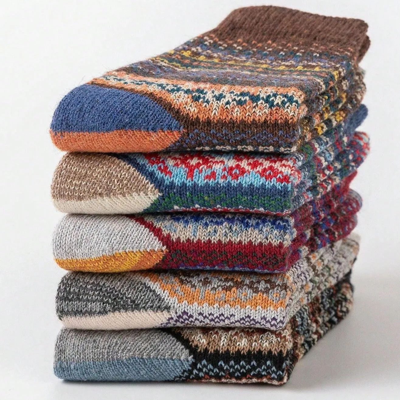 Colorful Stripes Design Wool Socks | Size 34-37 EU