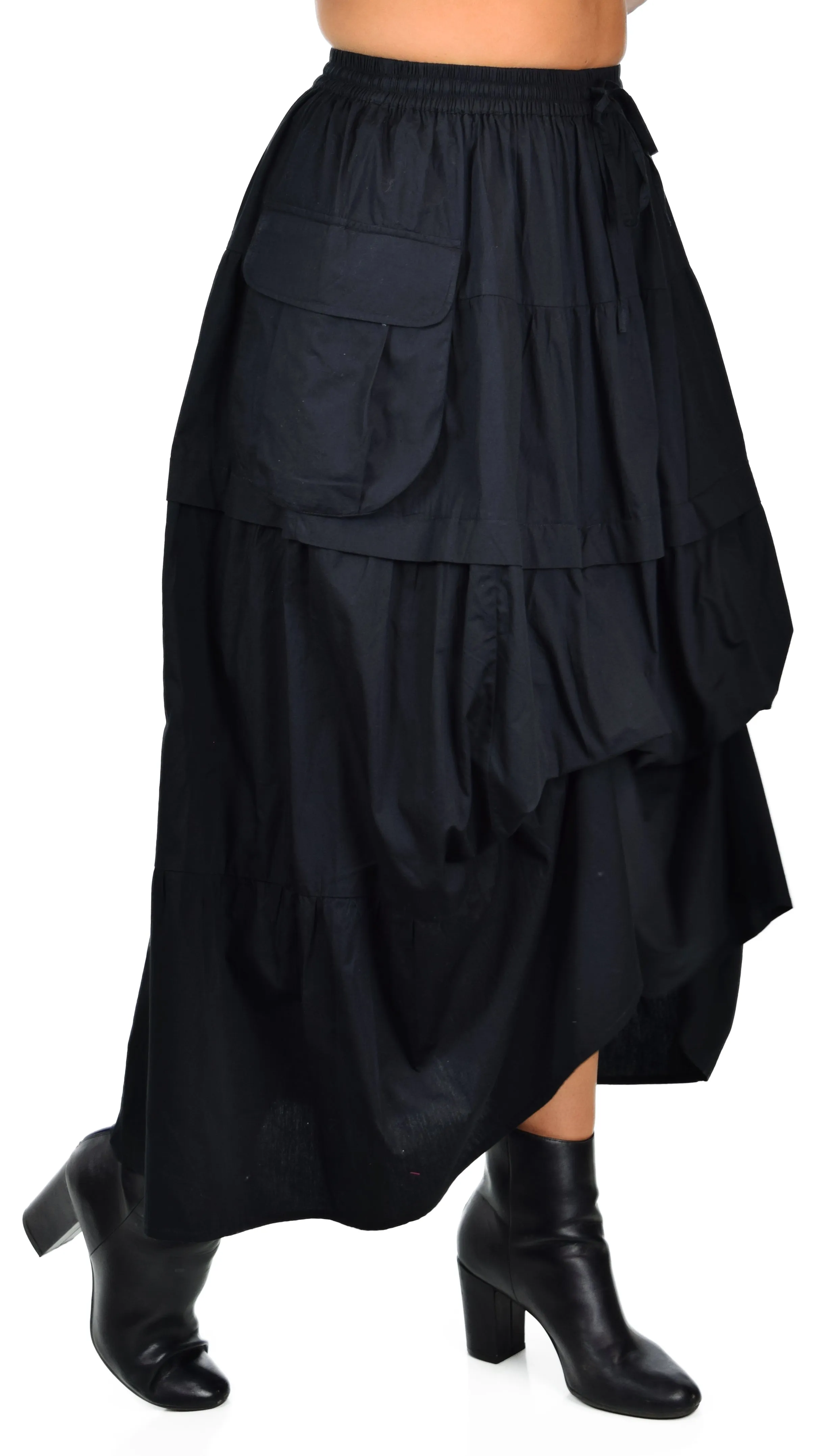 Cotton  skirt,Gathered skirt, Cotton Skirt, Tiered Skirt, Broomstick Skirt, Poof Bottom Skirt,Plus size Skirt, Adjustable Skirt