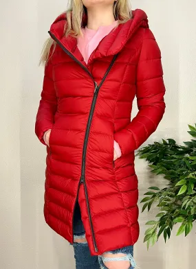 Crimson Red Down Puffy Coat