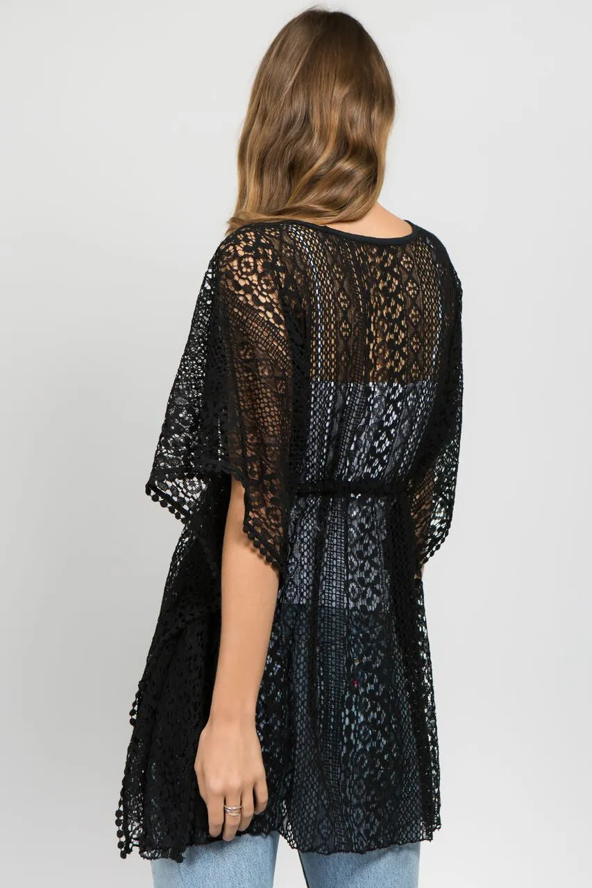Crochet Chest Tie Tunic Top