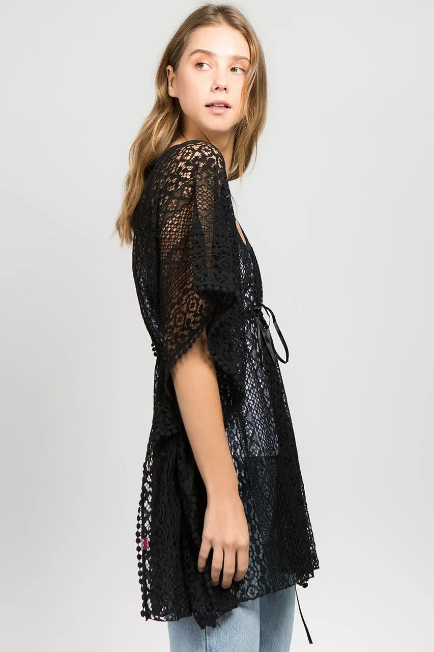 Crochet Chest Tie Tunic Top