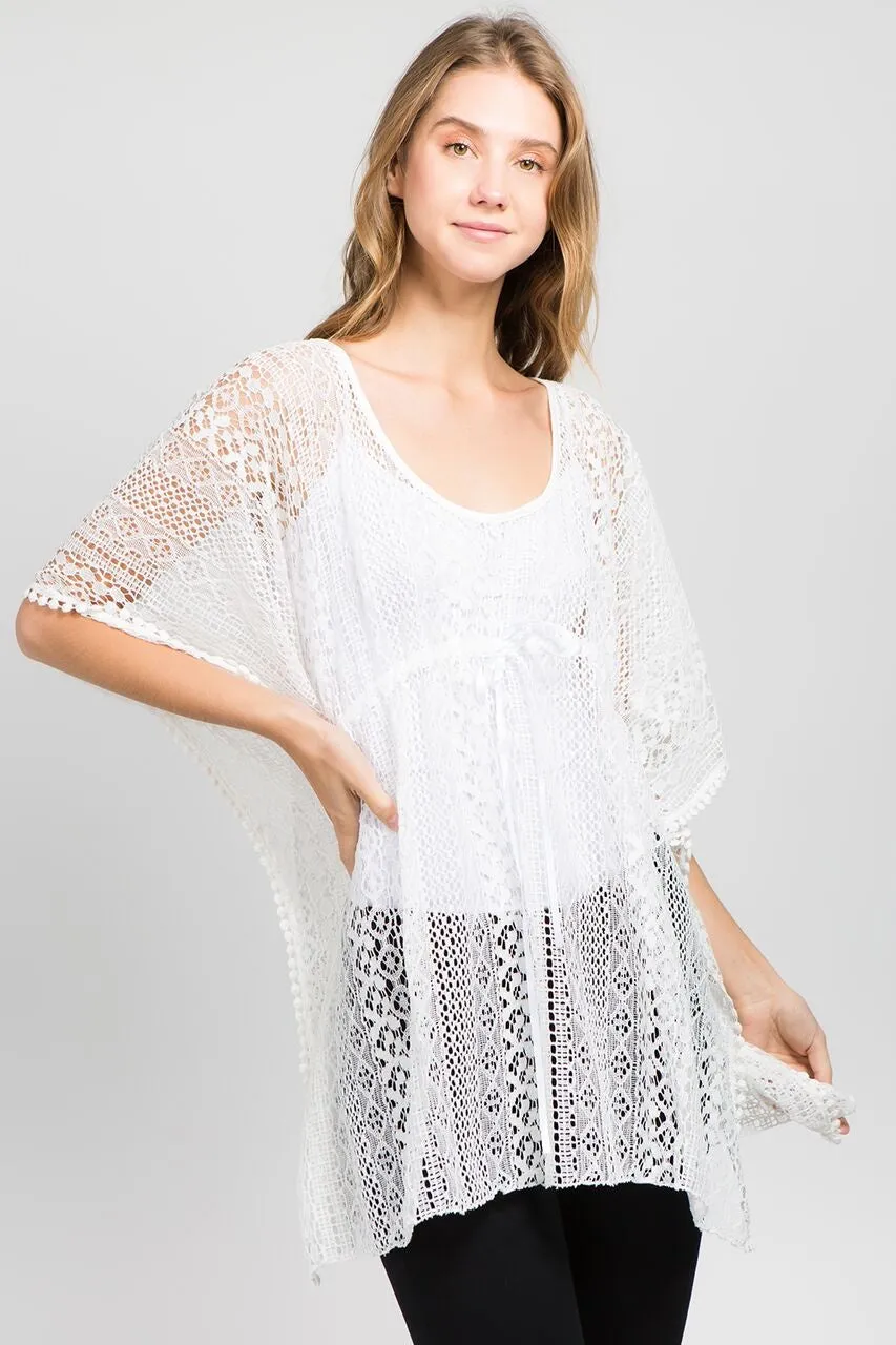 Crochet Chest Tie Tunic Top