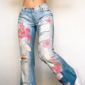 Distressed Floral Guess Jeans