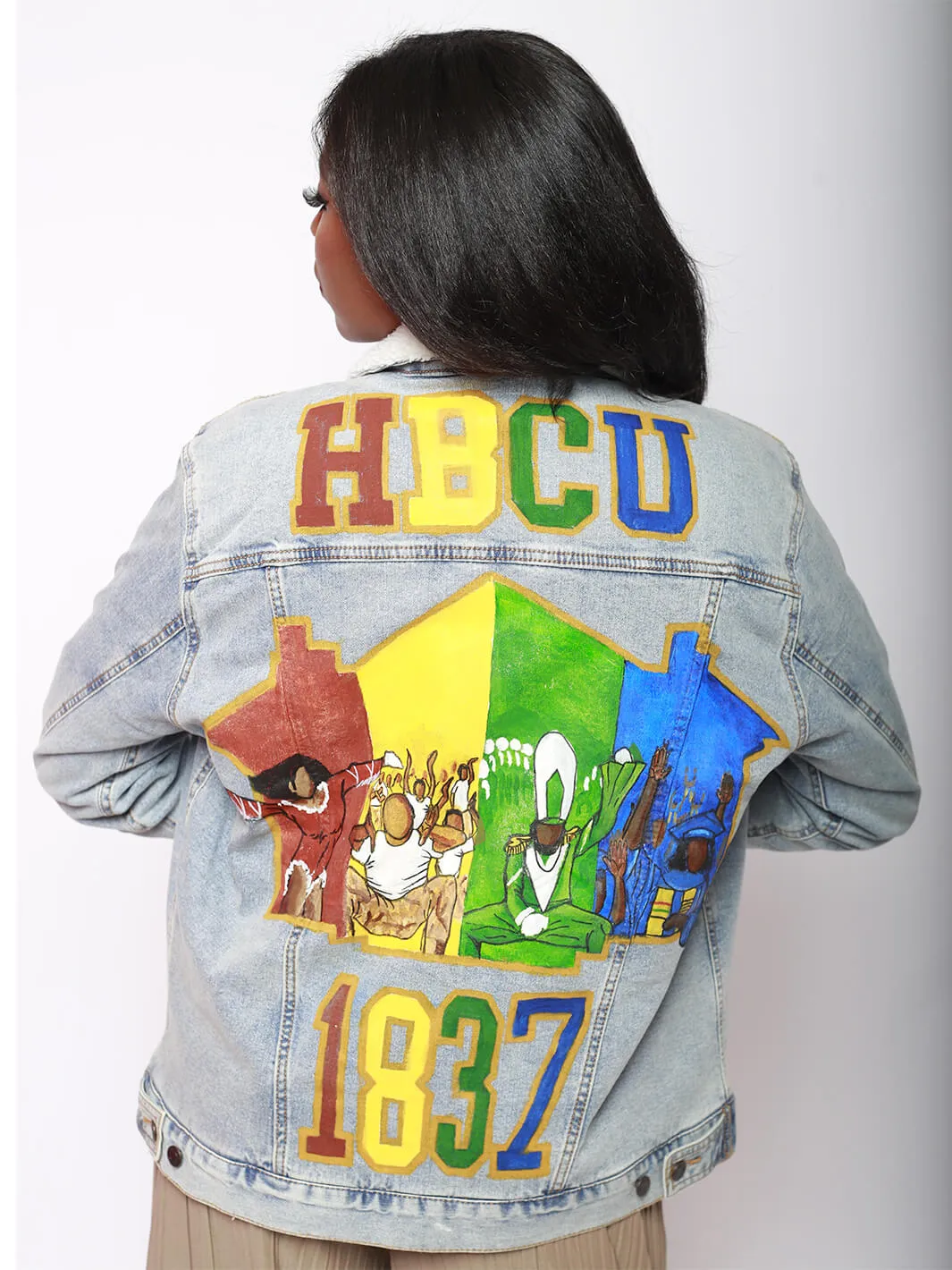 Distressed Unisex HBCU 1837 Symbolism Design Jacket