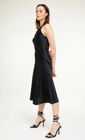 Elsy Slip Silk Dress in Black