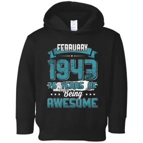 February 1943 Birthday 75 Years Of Being Awesome T-Shirt