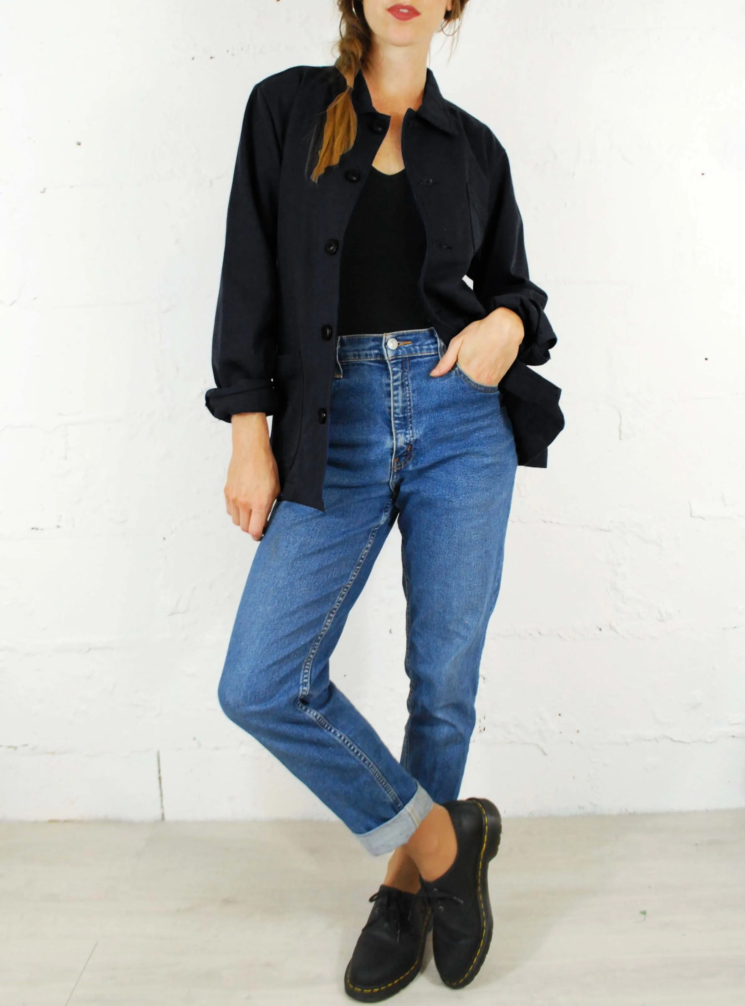 French Chore Jacket Black
