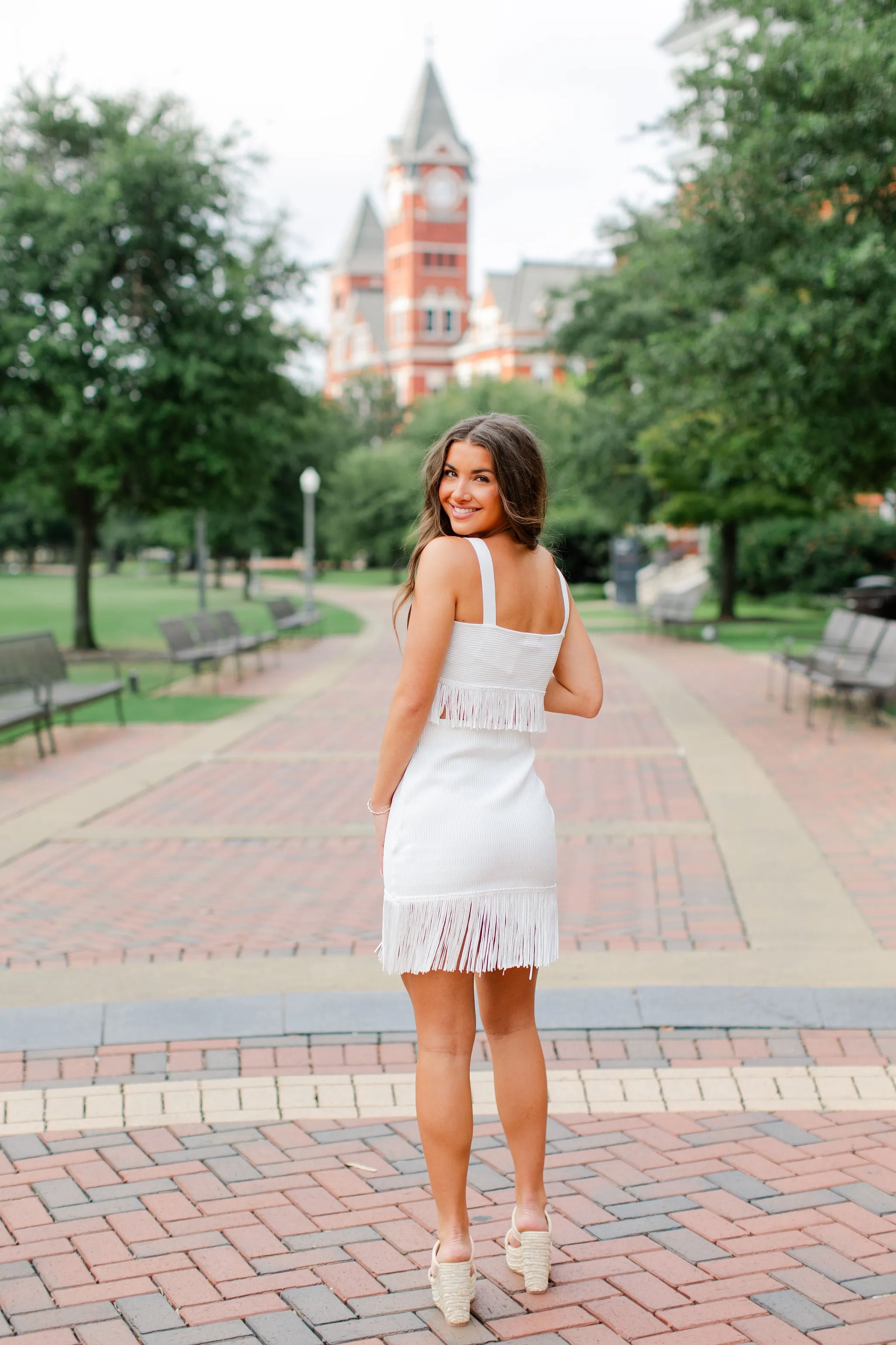 Fringed Seamless Crop Top and Skirt Set