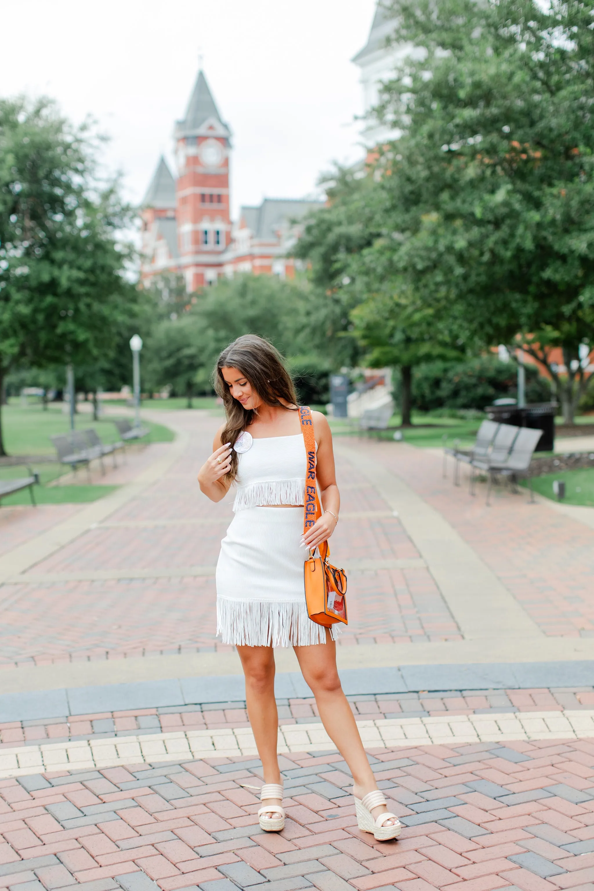 Fringed Seamless Crop Top and Skirt Set