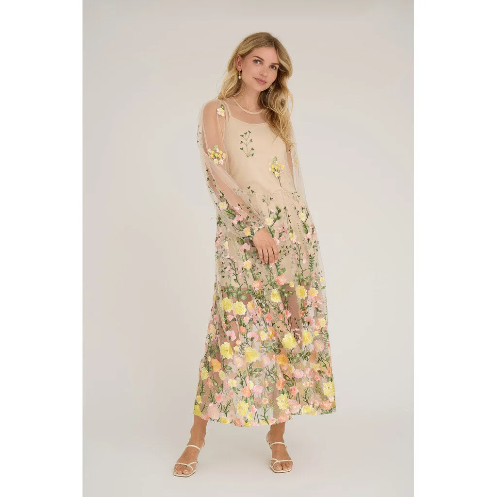 Fuschia Dress - Sand/Yellow