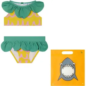 Girls Yellow Pineapple Print Swimsuit