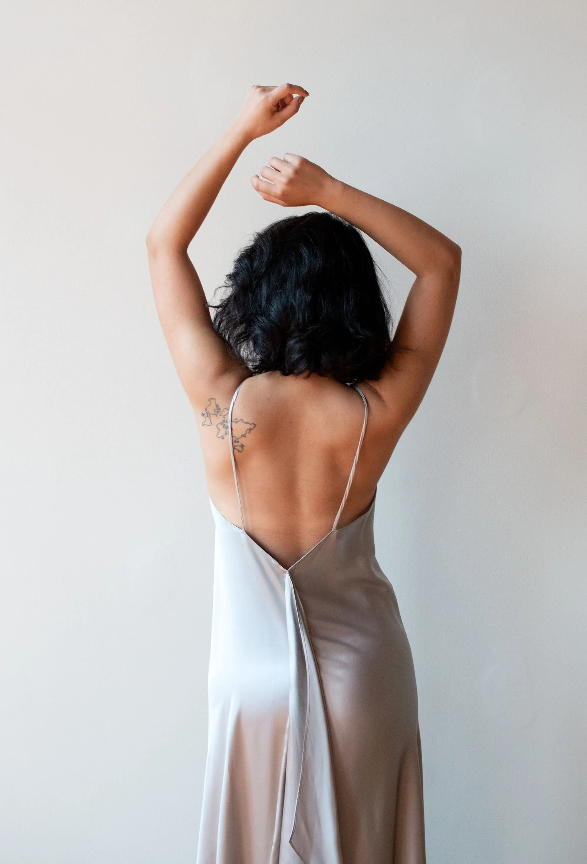Gray Silk Slip Dress | Donna Karan
