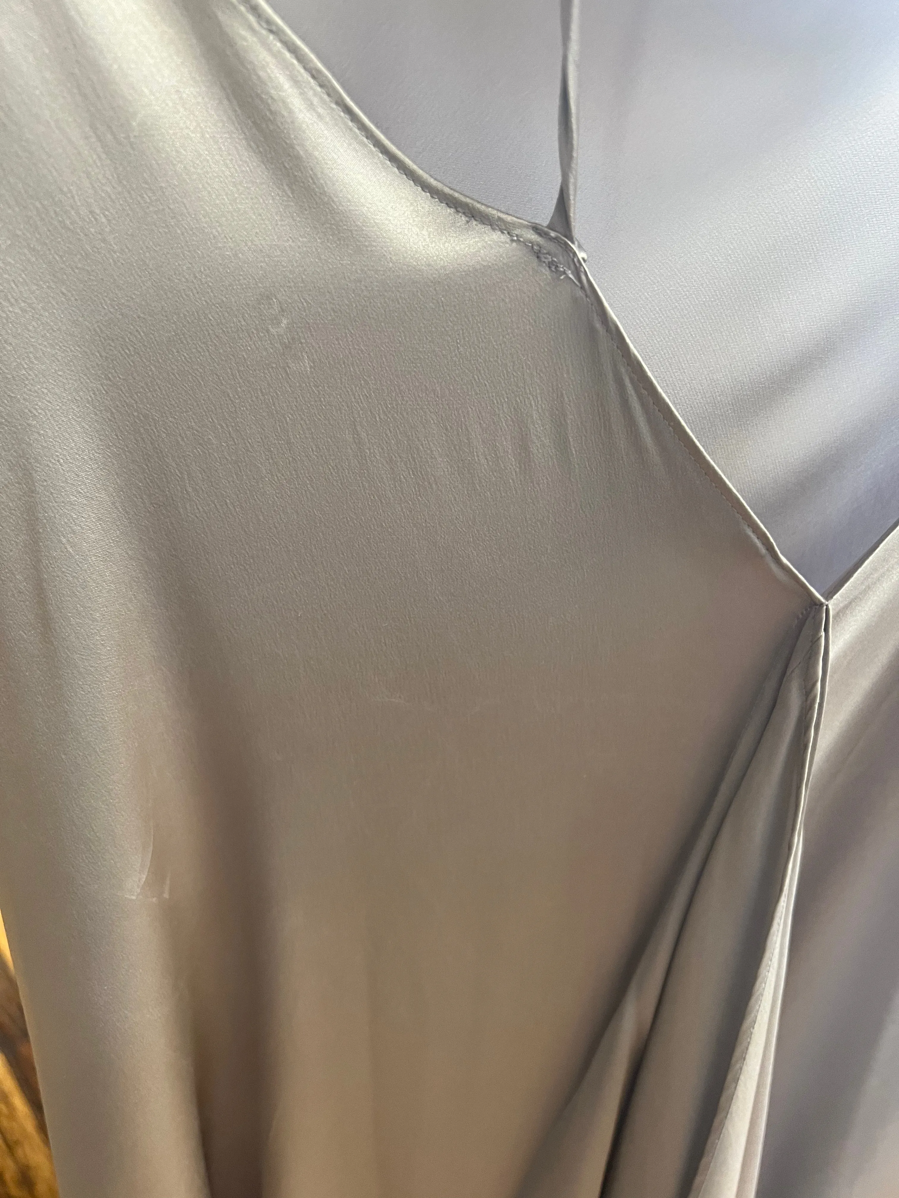 Gray Silk Slip Dress | Donna Karan
