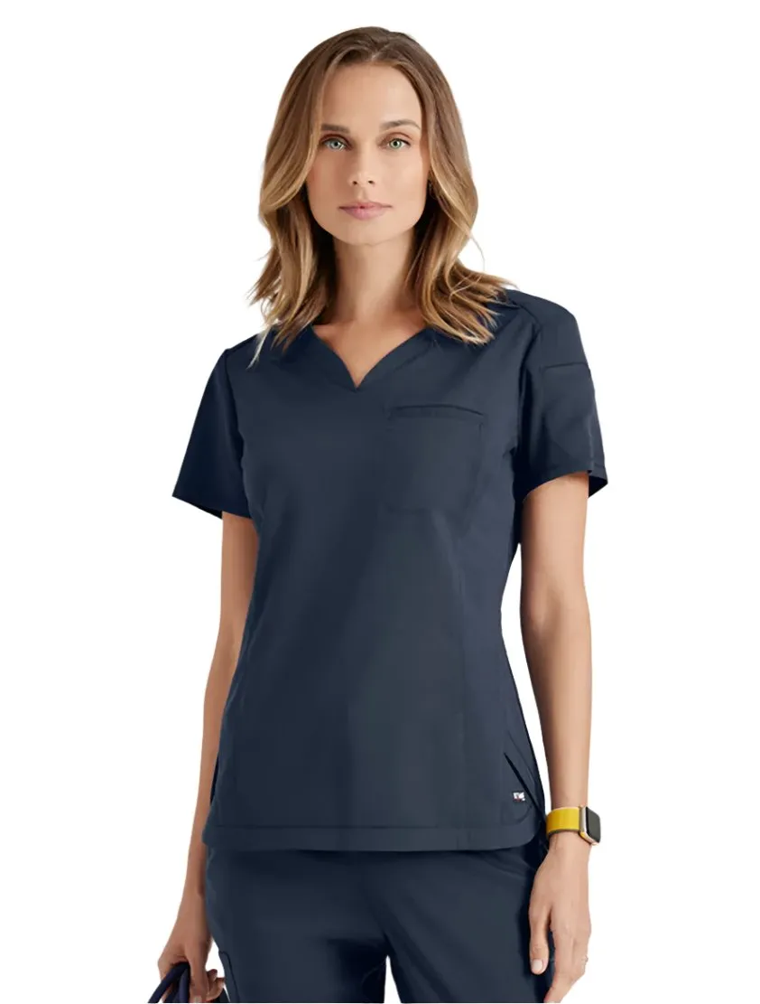 Grey's Anatomy Stretch™ by Barco Capri 2-Pocket Hourglass V-Neck Scrub Top-Plus