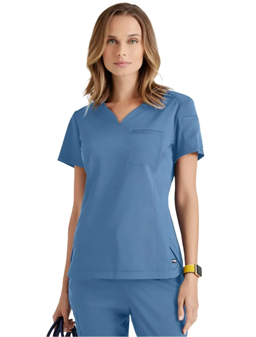 Grey's Anatomy Stretch™ by Barco Capri 2-Pocket Hourglass V-Neck Scrub Top-Plus