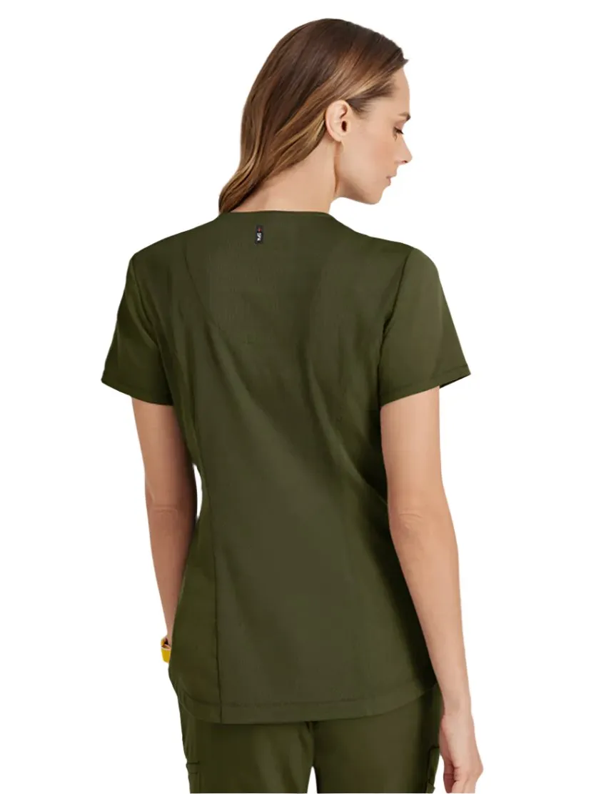 Grey's Anatomy Stretch™ by Barco Capri 2-Pocket Hourglass V-Neck Scrub Top-Plus