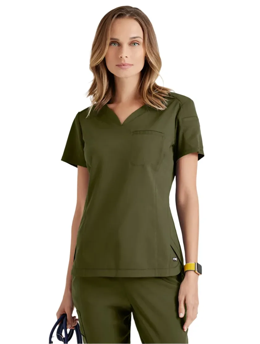 Grey's Anatomy Stretch™ by Barco Capri 2-Pocket Hourglass V-Neck Scrub Top-Plus