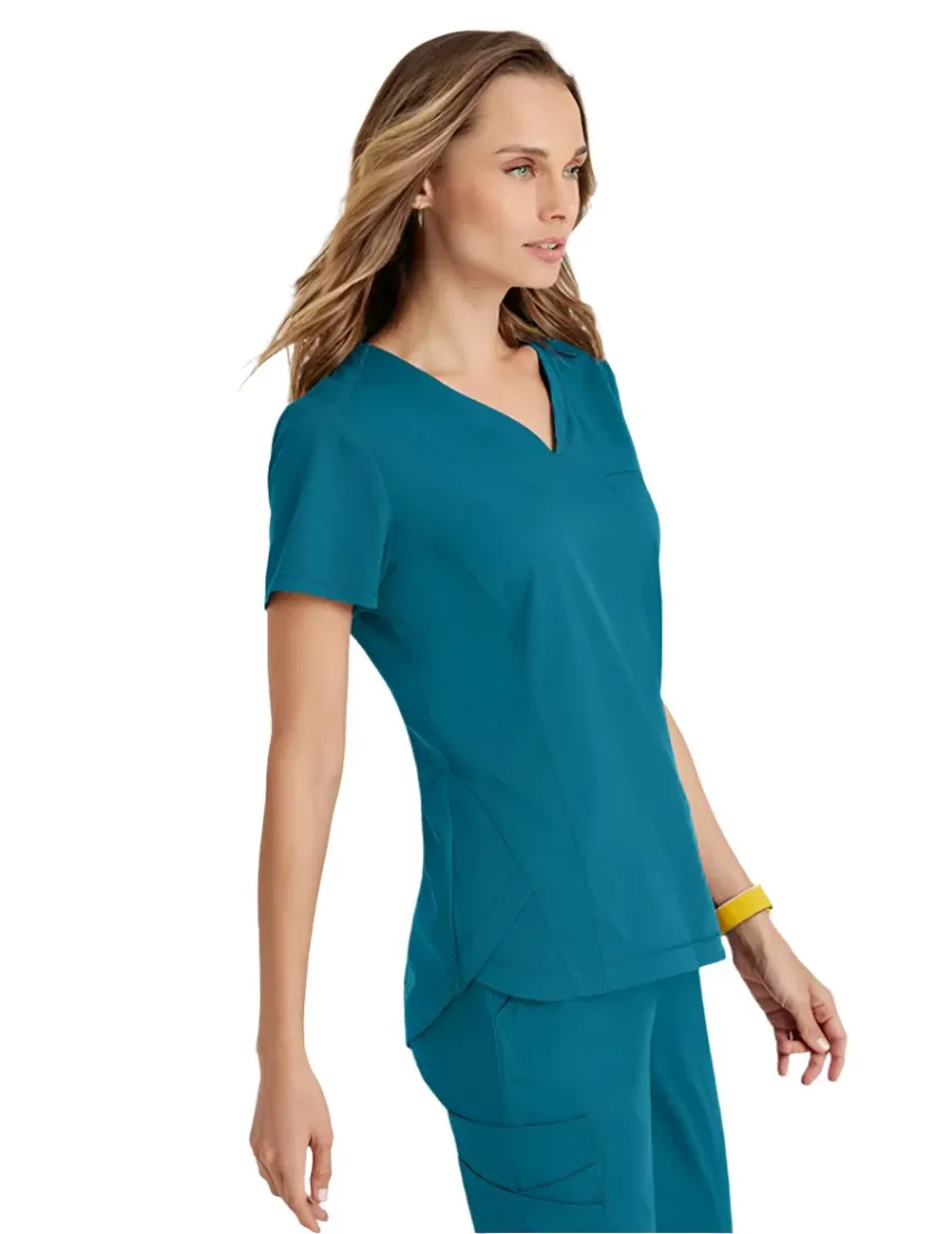 Grey's Anatomy Stretch™ by Barco Capri 2-Pocket Hourglass V-Neck Scrub Top-Plus