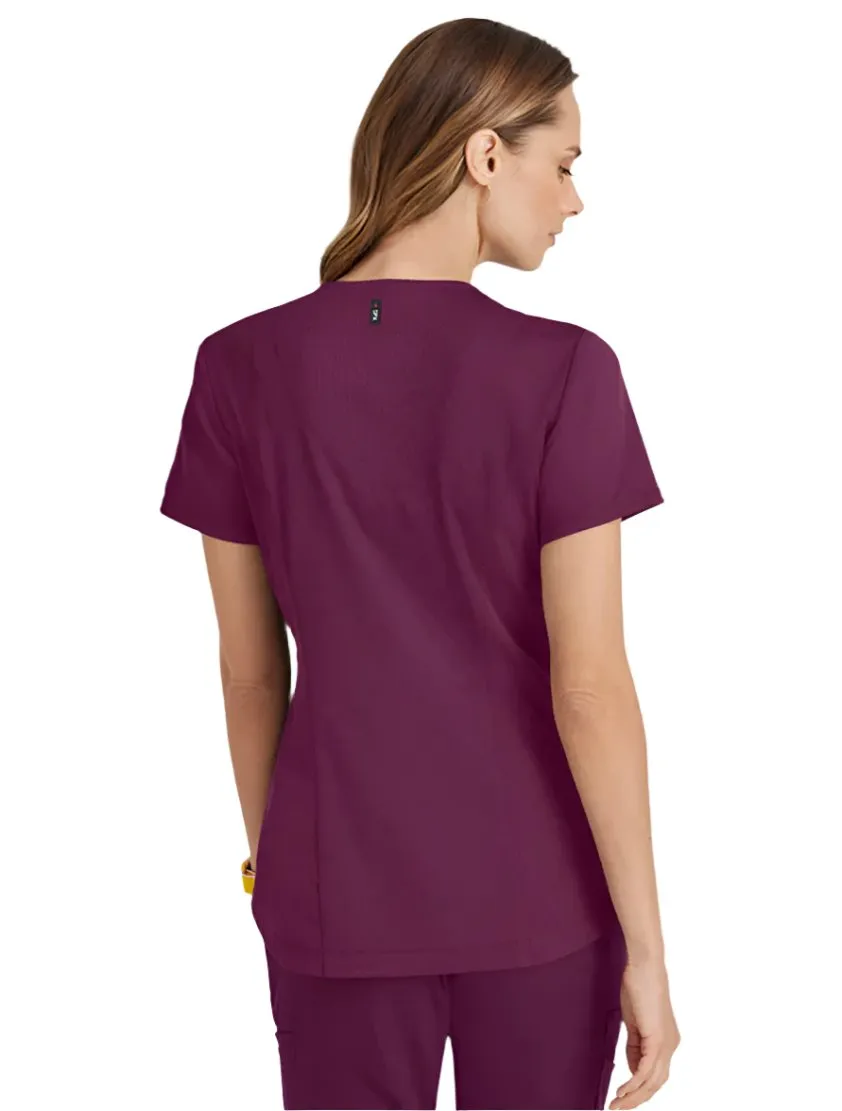 Grey's Anatomy Stretch™ by Barco Capri 2-Pocket Hourglass V-Neck Scrub Top-Plus