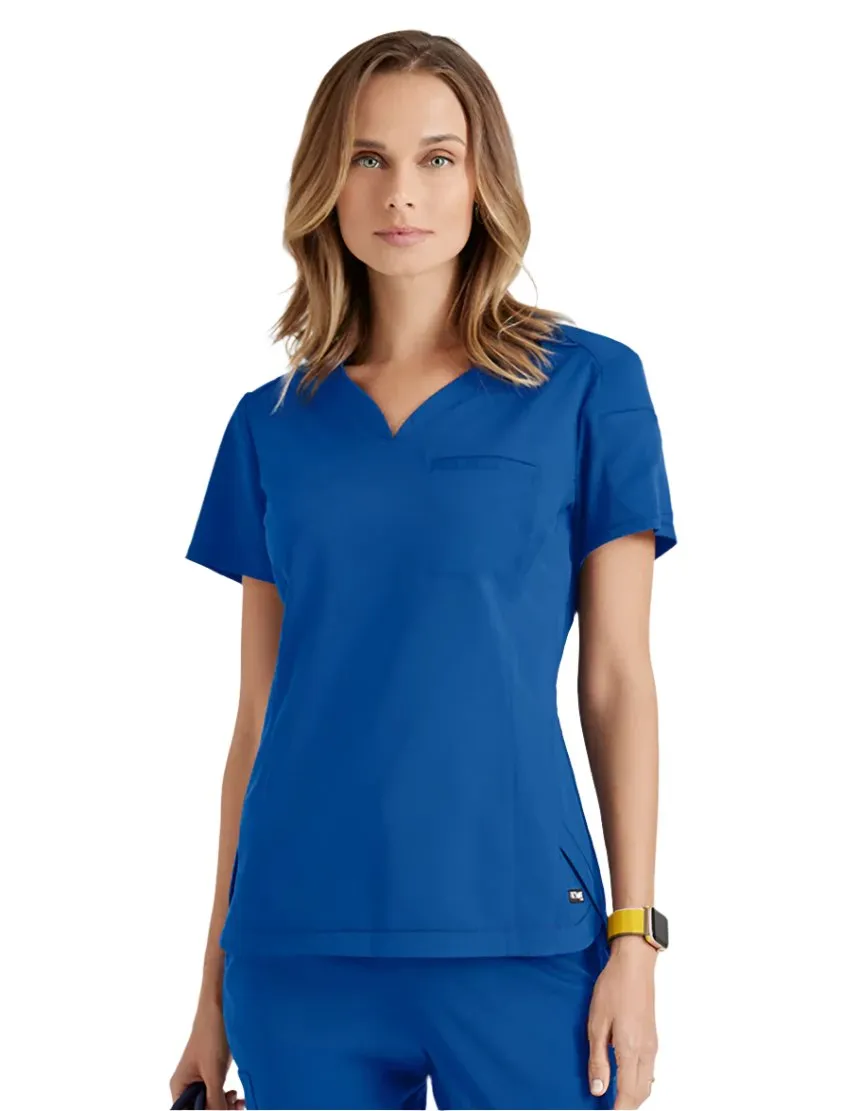 Grey's Anatomy Stretch™ by Barco Capri 2-Pocket Hourglass V-Neck Scrub Top-Plus